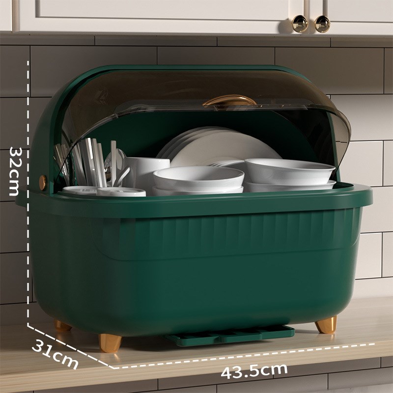 厨房沥水碗柜带盖放碗箱装碗碟盘餐具家用碗架置物架子碗筷收纳盒