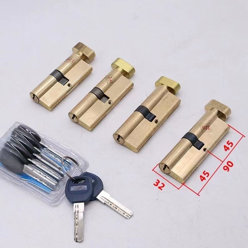 大葫芦单开全铜大70/75/80/90锁芯防盗门AB带旋钮纯铜锁芯大全