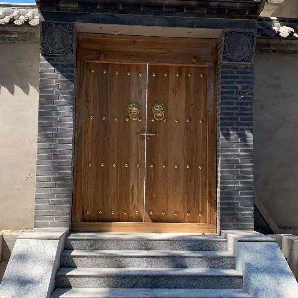 新JFH中式老榆门木进户门老式大门榆木大门木别墅木榆双扇门