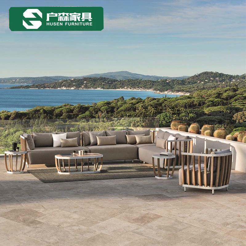 发户沙柚木别墅休闲合藤编椅组实木茶几室外花园庭院PZN样外板房