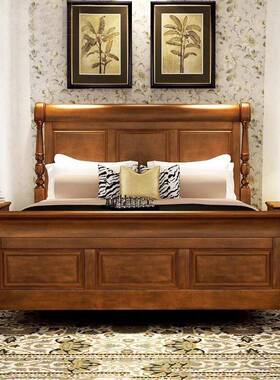 简约美ZG-75042床式实床欧式法式双人床1.5米大主卧现代简约1木.8