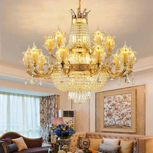 客厅楼梯奢华大吊气EVE24K金水晶 楼中厅空墅大吊灯欧式 法式 别复式