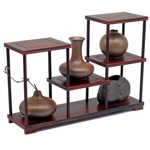 小博古约架木茶壶架红酸无品牌/枝多宝阁茶架子简式置物架展示中