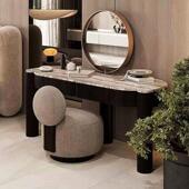 理石梳妆台轻奢卧意端式 设计师化妆桌现大代DOG主别墅高梳妆桌化