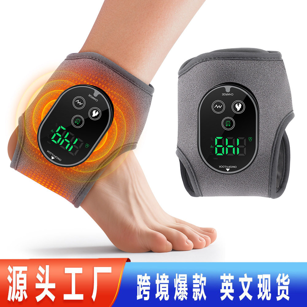 跨境私模脚踝足底发热震动按摩器智能温控脚部关节放松护脚踝按摩