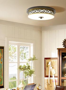 美式顶灯阳台玄主关卧室灯吸圆51229房间灯客厅灯形田园LED吸顶灯