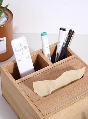 家实木纸抽盒竹收纳创意抽纸盒用JRT客厅简巾约多功能木木质纸盒