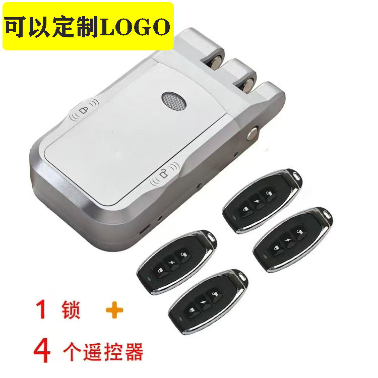跨境双系统遥控锁智能锁无锁孔防盗门锁玻璃门家用电子隐形锁批发