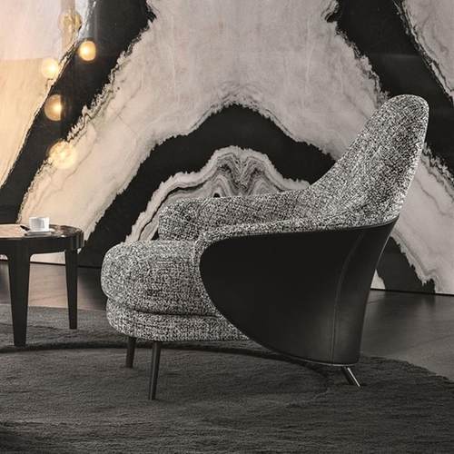 大利现意代设计师无品牌/别米洛提休闲椅样板房墅轻奢单咨询接待