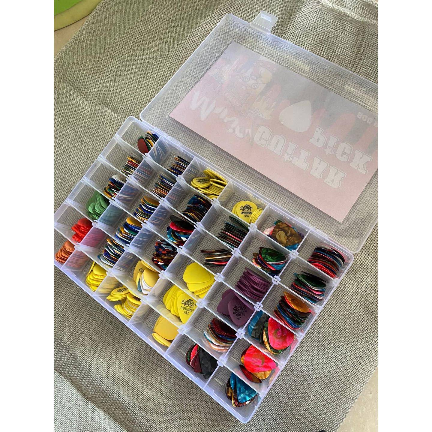 900片装尔林Delr盒in乌龟迭赛璐通珞ABS乌龟各种厚度用YKT型拨片