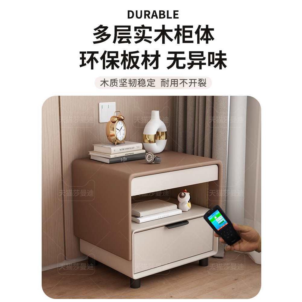 轻FVB奢床头现代简约感家多储层实木卧室物柜柜设计感2025用新款