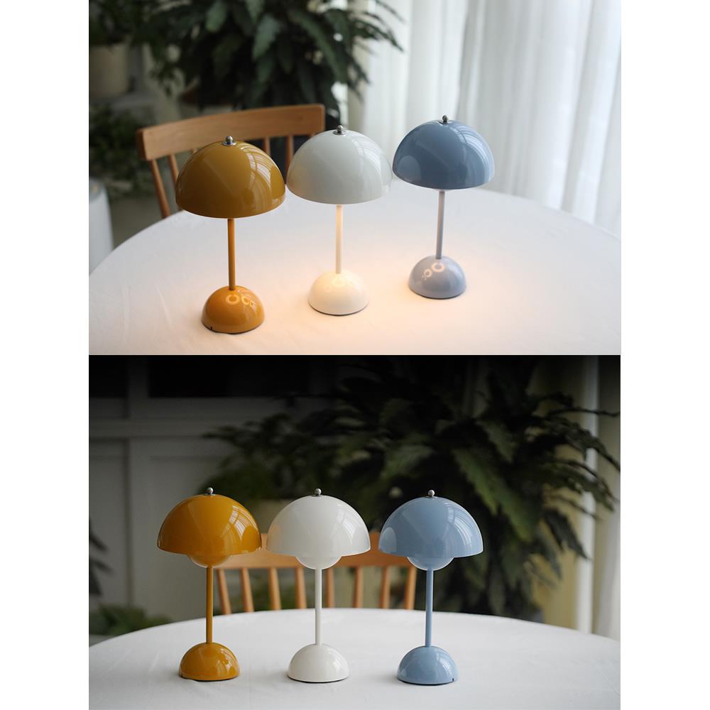 丹麦花苞台灯充电无线可移餐光动简约客床头触摸调VP厅9经KIC典台