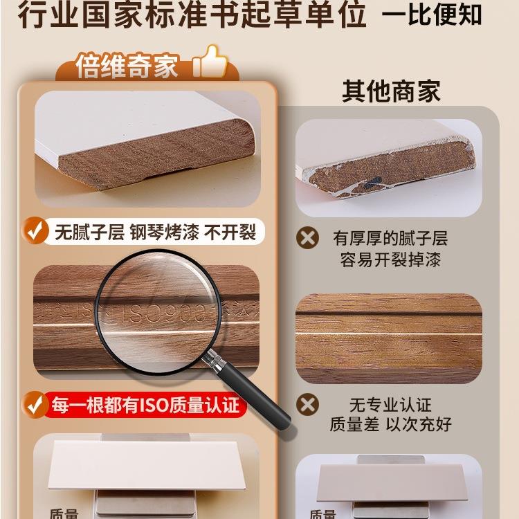 番龙眼纯实奶木踢脚线烤漆花白杏子色灰可可蛋珍珠白YKJ菱地脚线