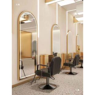 理发店CUA镜款 L台发廊潮挂墙网镜子带灯ED单红面美发店镜子