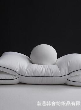 EAD全棉80家支护贡缎侧睡枕芯单人40*6成8cm用人颈枕纯棉助睡眠枕