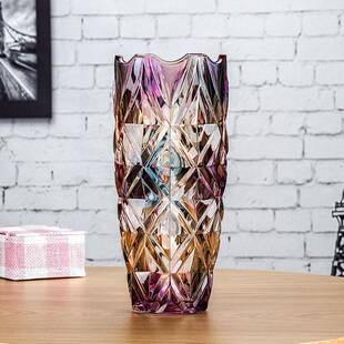 欧CRPrsdNw摆式大号琉水璃色花瓶客厅小清新件插花培富贵竹落地花