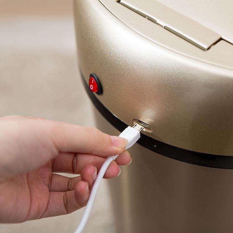 21不锈钢垃圾带桶智能0感应式电高动自动家用客厅卫生GNF间档盖