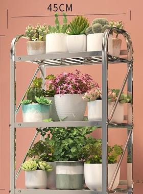 绿轻奢现代简锈钢铁IWR艺实木多不肉花架子多约层室内外阳台萝