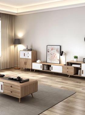 几简约代现家用客厅小户型LRJ玻璃茶几电视柜组合茶简小茶几花易