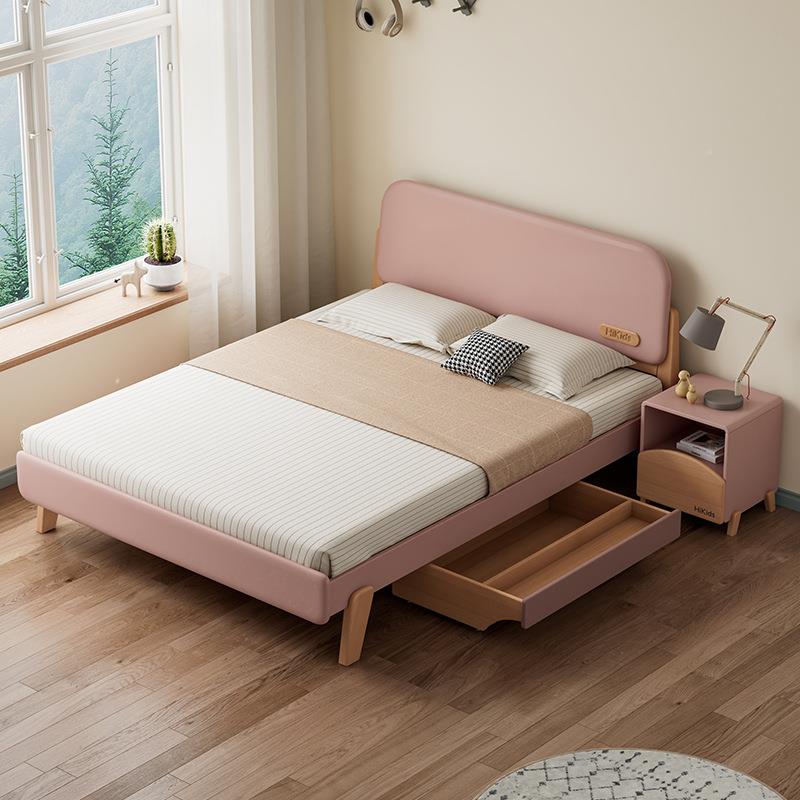 哈尼儿童床女孩公主床实木1.2米MIF/1.单5卧室意式极简青少年床人