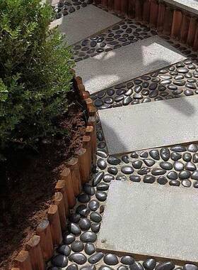 50XVX斤抛光黑色鹅卵头雨花石庭院花造园景装饰铺路铺地黑石石石