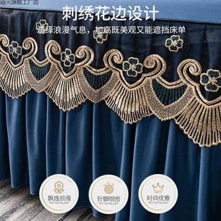 母婴级原棉床罩裙式式床单4Ear8mA7件防尘保蕾护套刺绣丝韩床垫防