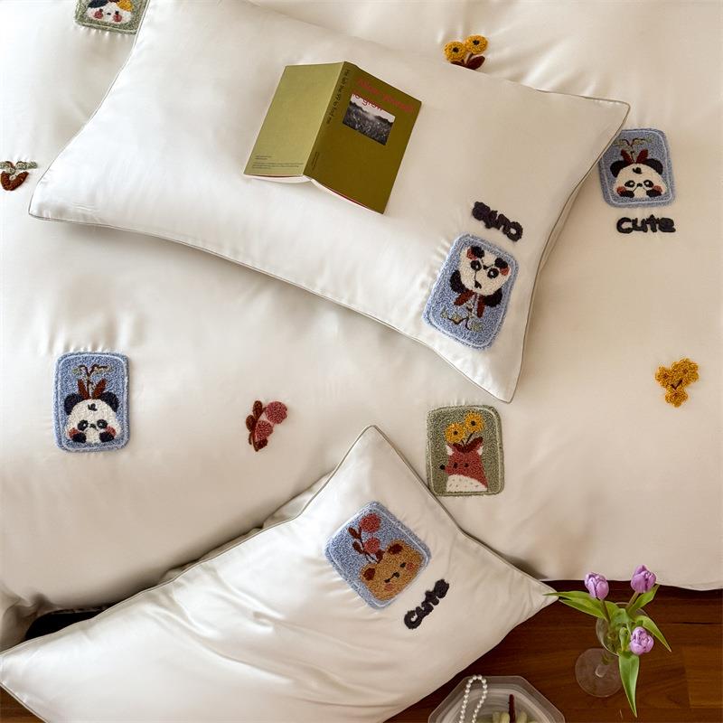 床小可爱100支丝兰精天四件套感真丝滑纵享丝滑裸睡单被套夏凉卡