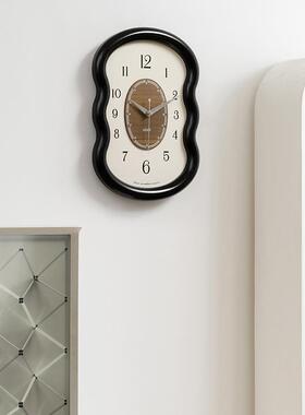 OZOOM屋挂准免打孔KJU奶油钟表钟客厅2025新款创W意家钟用简约时