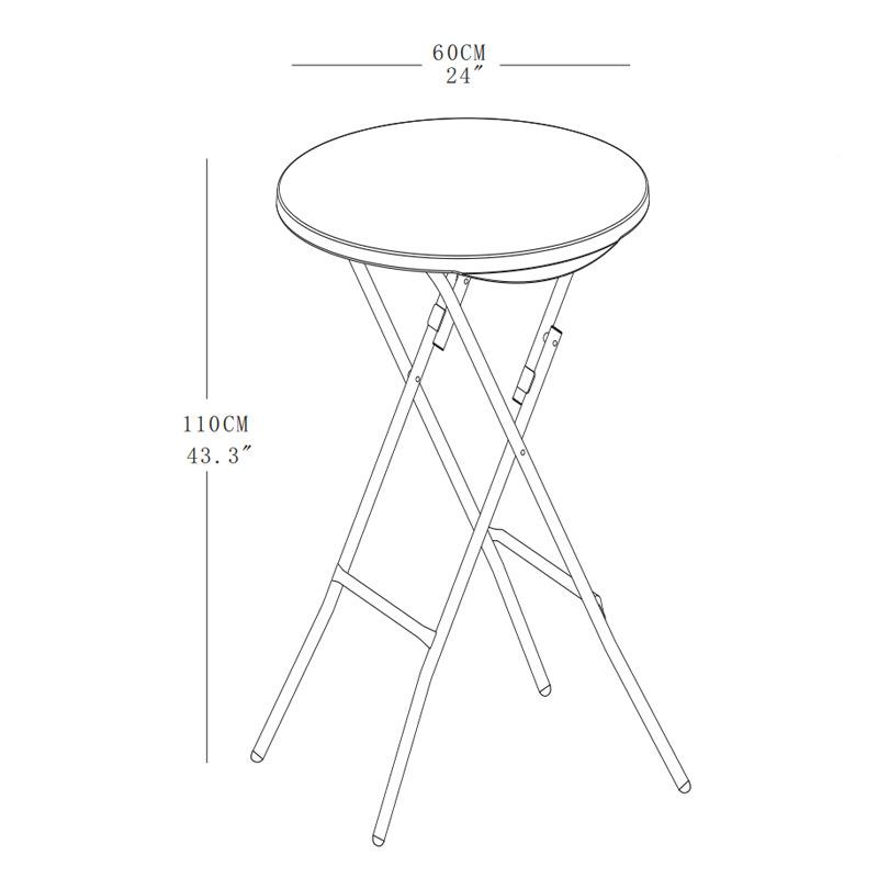 EB-4R24RB24英寸圆/酒桌酒吧EB-24R/2塑料2桌折叠桌高吧鸡尾桌子