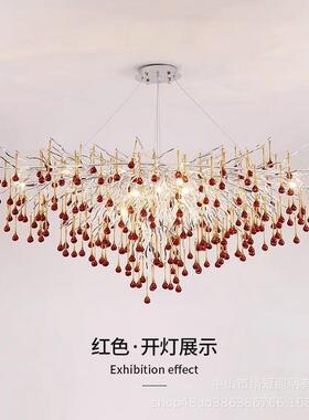 服装店网灯代吊灯超亮树枝ZTO红售楼水晶约创意店铺商用简现极简