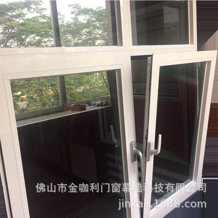 厂家铝合金白色内开内倒平开上悬窗 双层中空玻璃隔音防盗窗 直销