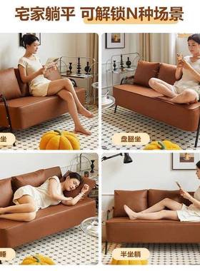 复古单人发客厅现代出租型房TME双人户布艺沙发沙椅小美式风格家