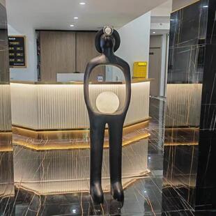 新款人雕塑落地灯JKD店大堂售楼处舞蹈酒女中神山形艺术客厅摆件