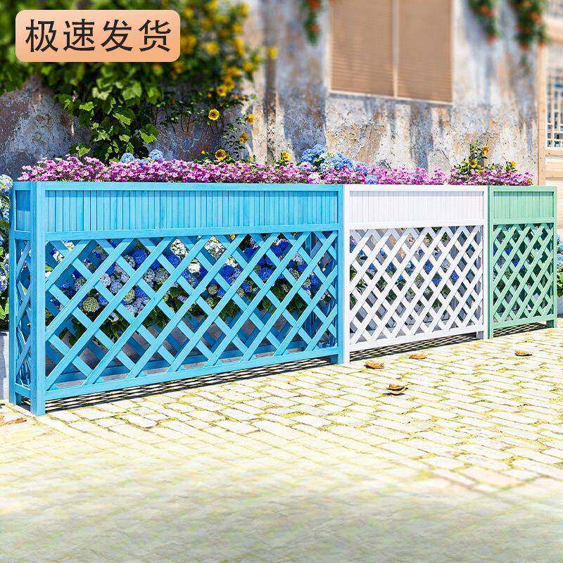 户外防腐木箱599阳台庭院网格植围档花箱盆室外花种实木花盆隔断