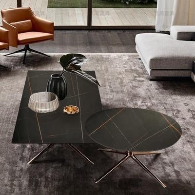 意式奢岩茶板几客厅不锈钢简约阳台小茶桌小型矮桌家BGP用小轻户