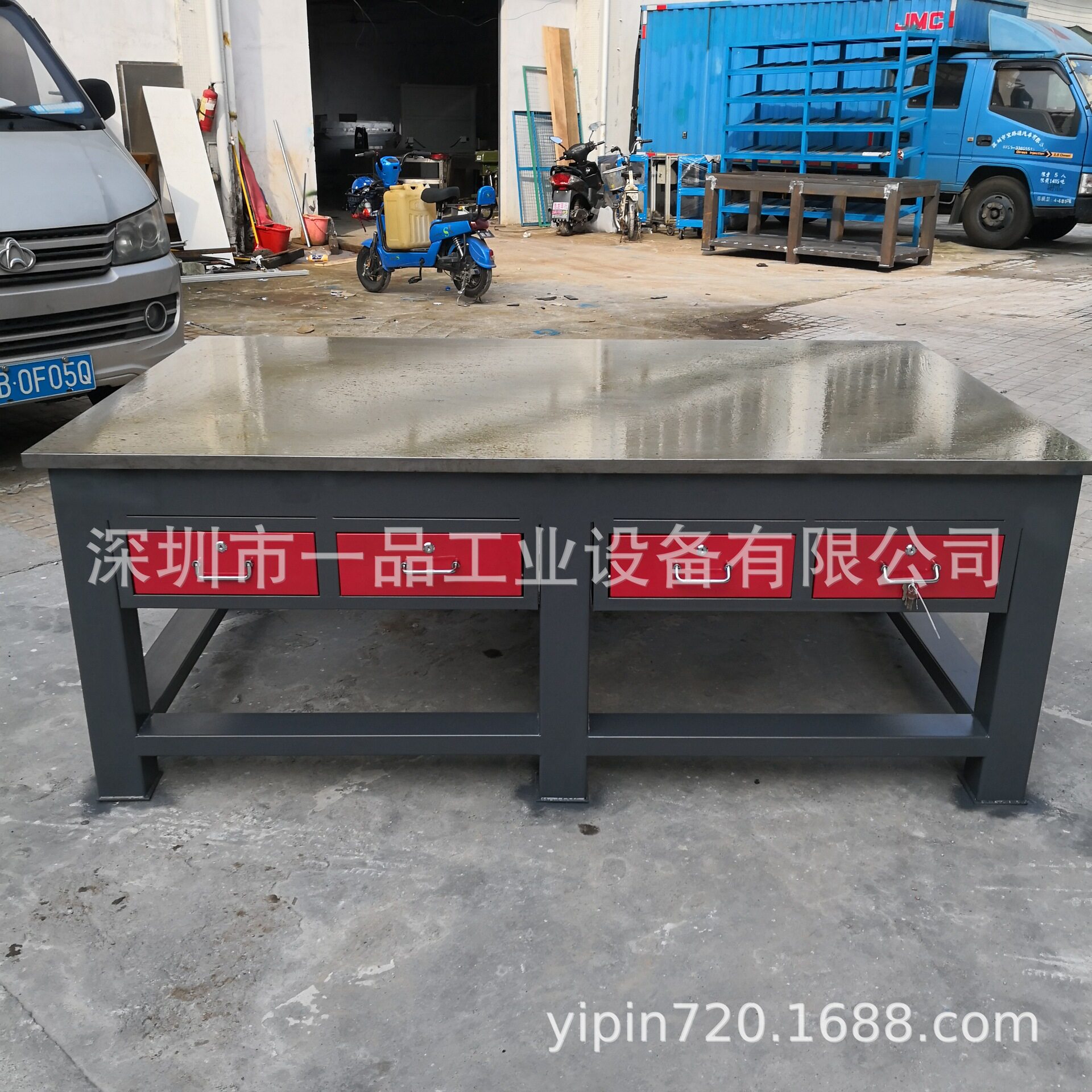 水磨钢板重型8抽模具装配工作台