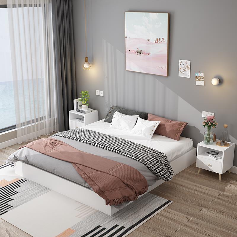 约IL板式床现代简双人床18米.榻榻米床1.5m1.F76T77JJ2单人床出房