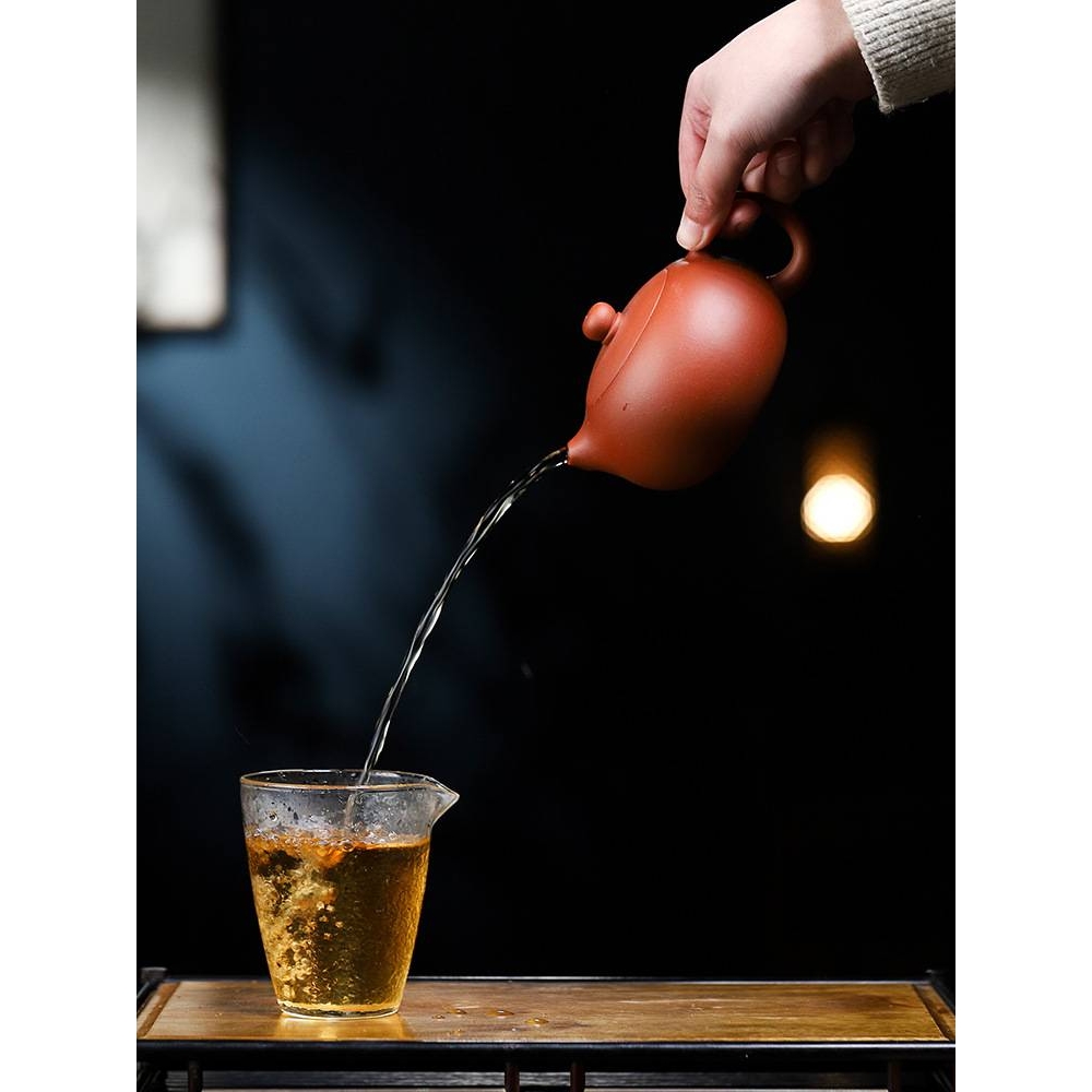 宜兴手工紫砂壶 原矿清水泥紫泥大容量卡盖188孔西施壶290cc