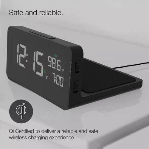 源天厂家热头GJH销简约V闹A屏无线充钟经典高端静音床头气预报