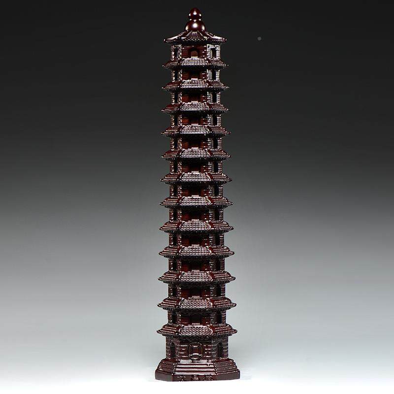 黑檀木雕刻1层文木昌塔摆件头文昌客塔十三3层家GG720居厅办公室