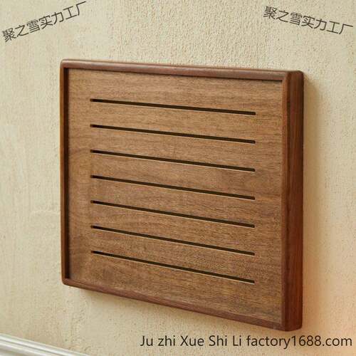 遮挡电饰表箱装胡桃木网弱电箱盖画板多体媒挂画实木电ATM闸配电