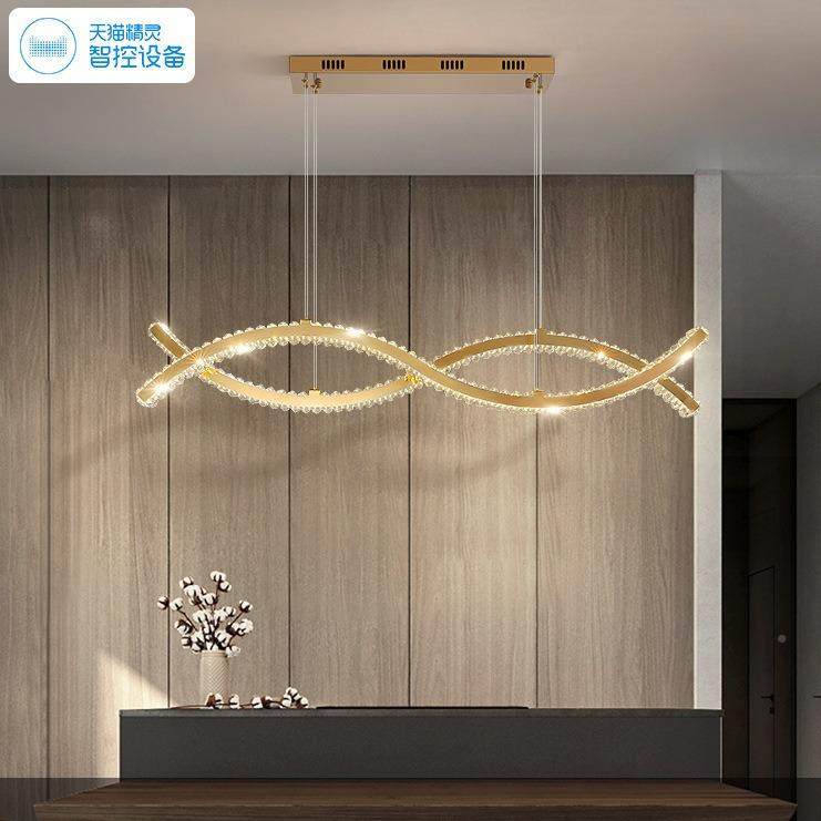 计师长条15450餐台厅灯极简轻奢餐桌饭厅灯创意个性吊波浪吧设水,家装灯饰光源,智能吊灯,淘宝优惠券,粉丝福利购,淘宝优惠卷
