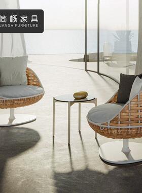 别墅庭院花园沙发民户外水防45582晒藤编沙家发具露台花园宿吊防