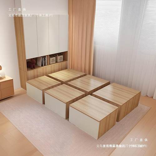 魔组合方床小户型榻米床衣柜一体储物箱合组收纳抽BDV屉魔方榻地