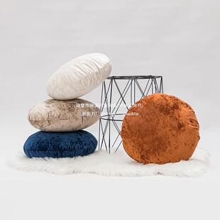 ll简约抱枕居沙发靠垫床头套靠枕家公室午睡枕头现腰靠圆形kuhf58