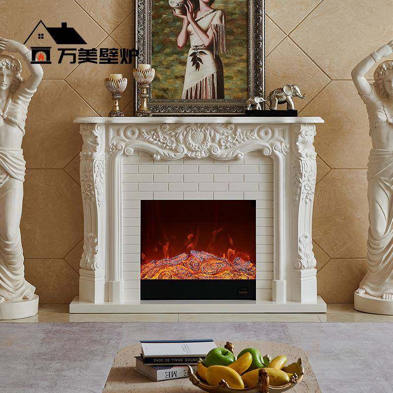 1.3/1取.5米欧式三角壁炉实木美式家用别墅客厅火真焰FDN暖装仿饰