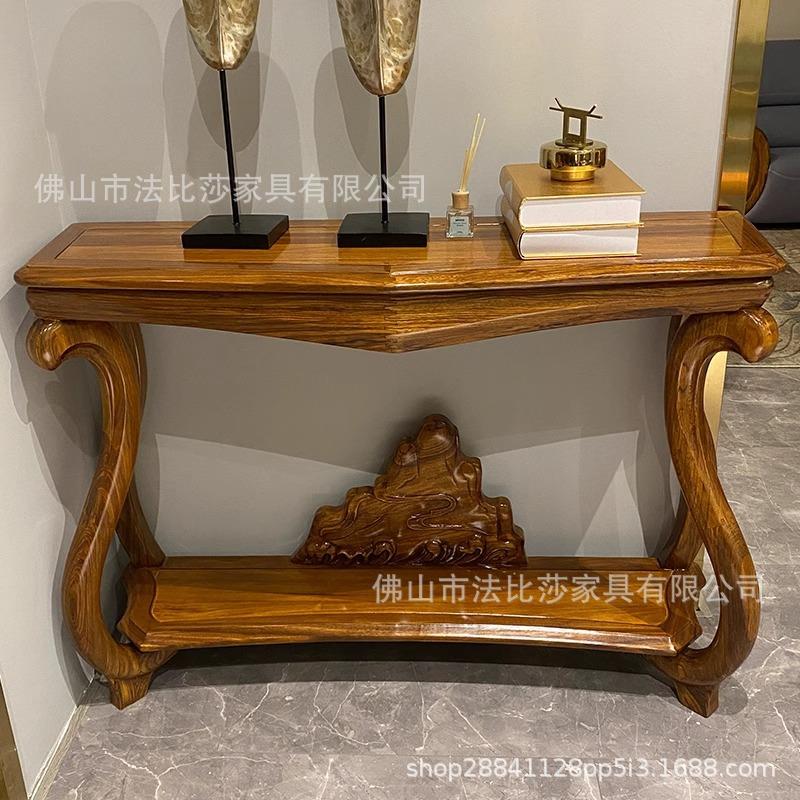 新墙中式实19583木玄关桌入户门厅装饰柜客厅摆靠玄关台端玄景台