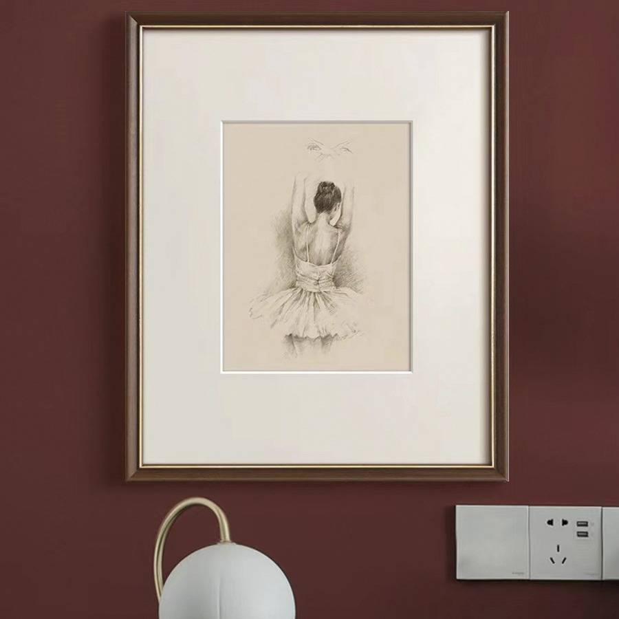 法式复古艺术芭蕾舞素描挂画琴房舞蹈教室壁画餐厅走廊墙面装饰画图片