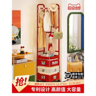 角?多巴胺转衣帽架卧FIX室可移动用架落地床头柜衣一体挂衣架家置