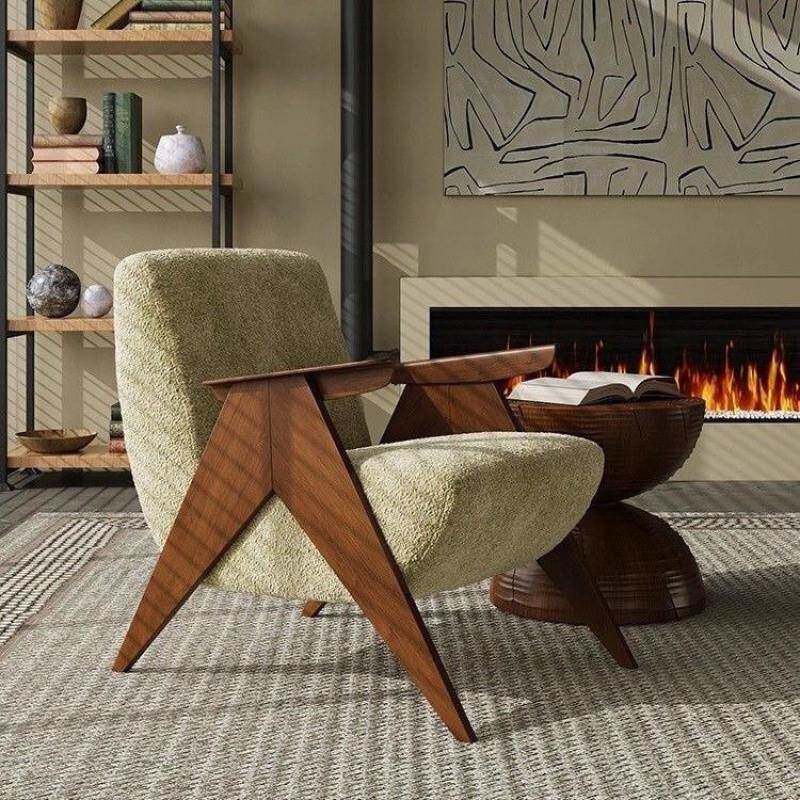 fLE单人发休闲椅班牙设计师中沙西古怀旧实木客厅复椅古阳jGHfidK